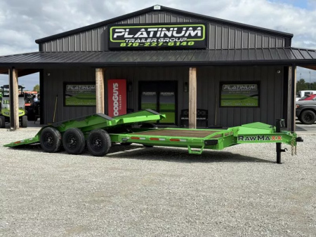 New 2026 RawMaxx G3X 102X26 BUMPER PULL GRAVITY TILT TRAILER RHINO LINED FENDERS 21K GVWR Tilt Trailer