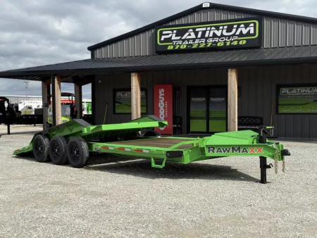 New 2026 RawMaxx G3X 102X26 BUMPER PULL GRAVITY TILT TRAILER RHINO LINED FENDERS 21K GVWR Tilt Trailer