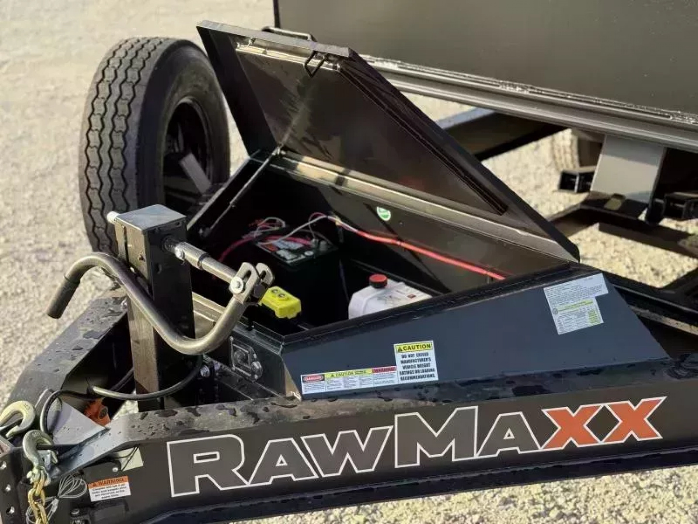 New 2026 RawMaxx GDX KNIGHT 83X16 HIGH SIDE W/14 PLYS AND SPARE 14K GVWR Dump Trailer