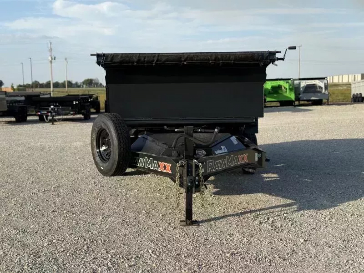 New 2026 RawMaxx GDX KNIGHT 83X16 HIGH SIDE W/14 PLYS AND SPARE 14K GVWR Dump Trailer