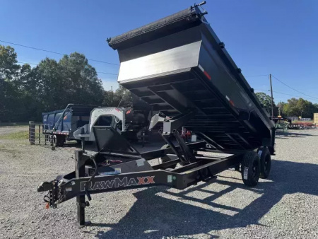 New 2026 RawMaxx GDX KNIGHT 83X16 HIGH SIDE W/14 PLYS AND SPARE 14K GVWR Dump Trailer