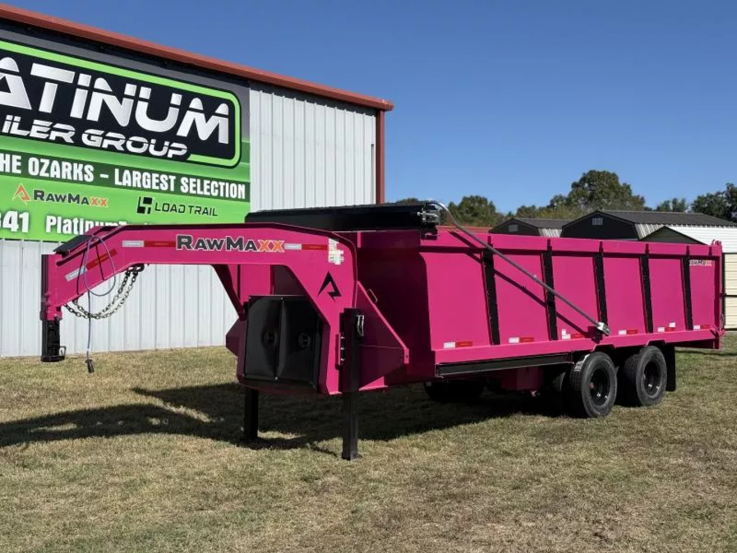 New 2026 RawMaxx 102X20 HDX GOOSENECK HIGH SIDE W/14 PLYS, HYDRAULIC JACKS, HYDRAULIC DISC BRAKES, AND FLIP OVER TARP 25.9K GVWR Tandem Dual Dump Trailer Dump Trailer