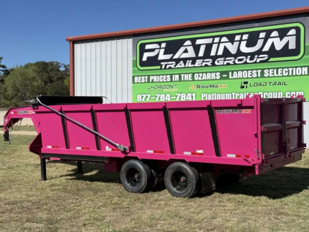 New 2026 RawMaxx 102X20 HDX GOOSENECK HIGH SIDE W/14 PLYS, HYDRAULIC JACKS, HYDRAULIC DISC BRAKES, AND FLIP OVER TARP 25.9K GVWR Tandem Dual Dump Trailer Dump Trailer
