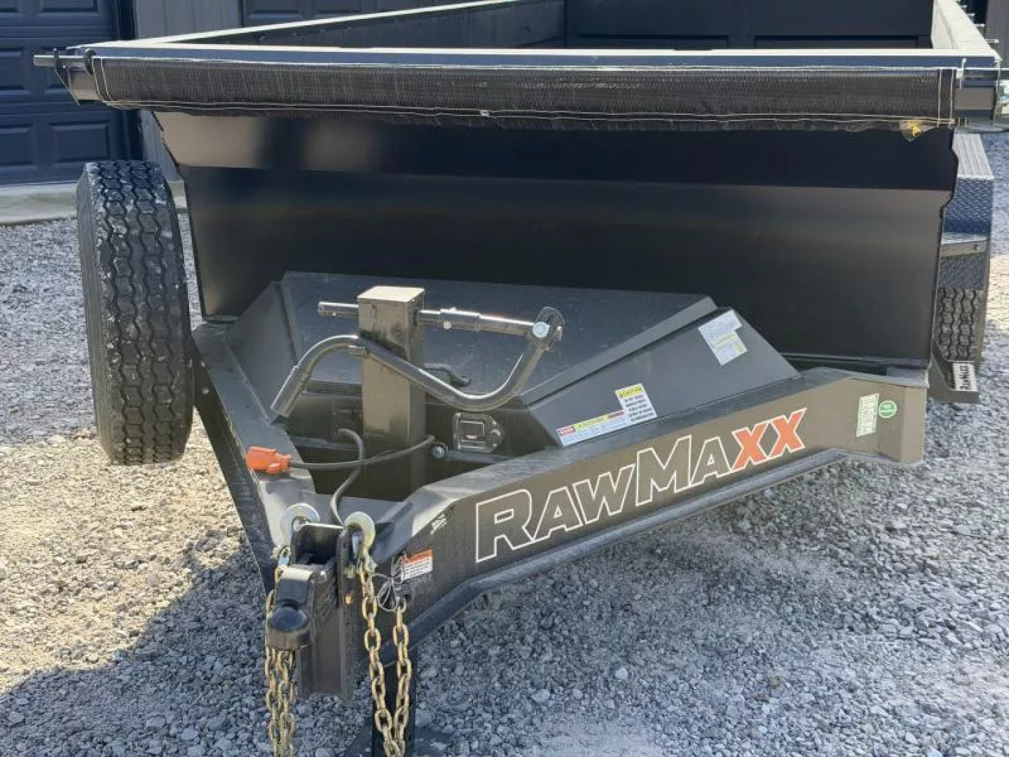 New 2026 RawMaxx GDX KNIGHT 83X16 HIGH SIDE W/14 PLYS AND SPARE 14K GVWR Dump Trailer