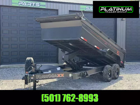 New 2026 RawMaxx GDX KNIGHT 83X16 HIGH SIDE W/14 PLYS AND SPARE 14K GVWR Dump Trailer