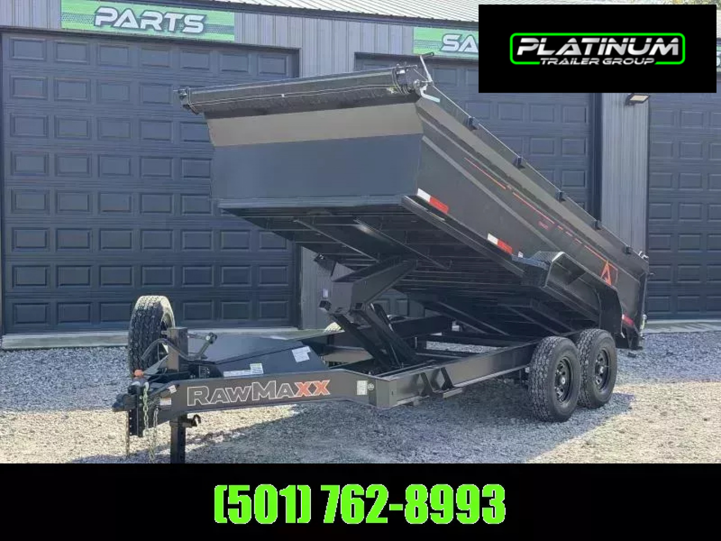 New 2026 RawMaxx GDX KNIGHT 83X16 HIGH SIDE W/14 PLYS AND SPARE 14K GVWR Dump Trailer