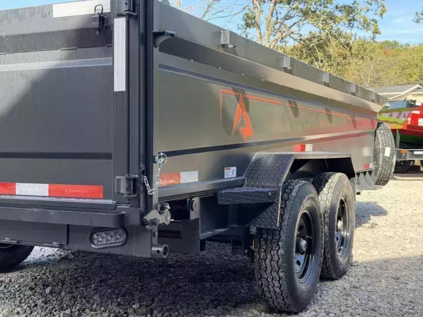 New 2026 RawMaxx GDX KNIGHT 83X16 HIGH SIDE W/14 PLYS AND SPARE 14K GVWR Dump Trailer