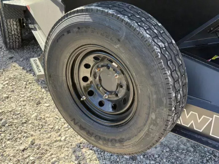 New 2026 RawMaxx GDX KNIGHT 83X16 HIGH SIDE W/14 PLYS AND SPARE 14K GVWR Dump Trailer