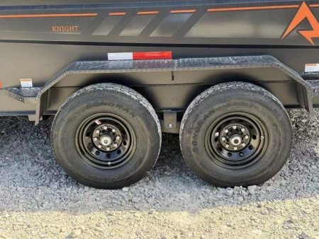 New 2026 RawMaxx GDX KNIGHT 83X16 HIGH SIDE W/14 PLYS AND SPARE 14K GVWR Dump Trailer