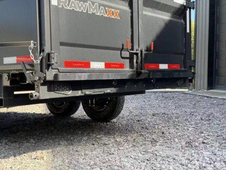 New 2026 RawMaxx GDX KNIGHT 83X16 HIGH SIDE W/14 PLYS AND SPARE 14K GVWR Dump Trailer