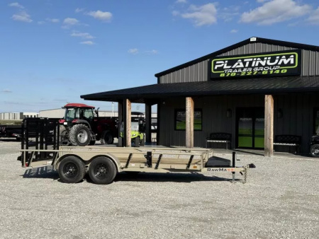 New 2026 RawMaxx UTX 83X16 W/TOOLBOX AND 4' HD FOLDING SPLIT GATE 10K GVWR Utility Trailer