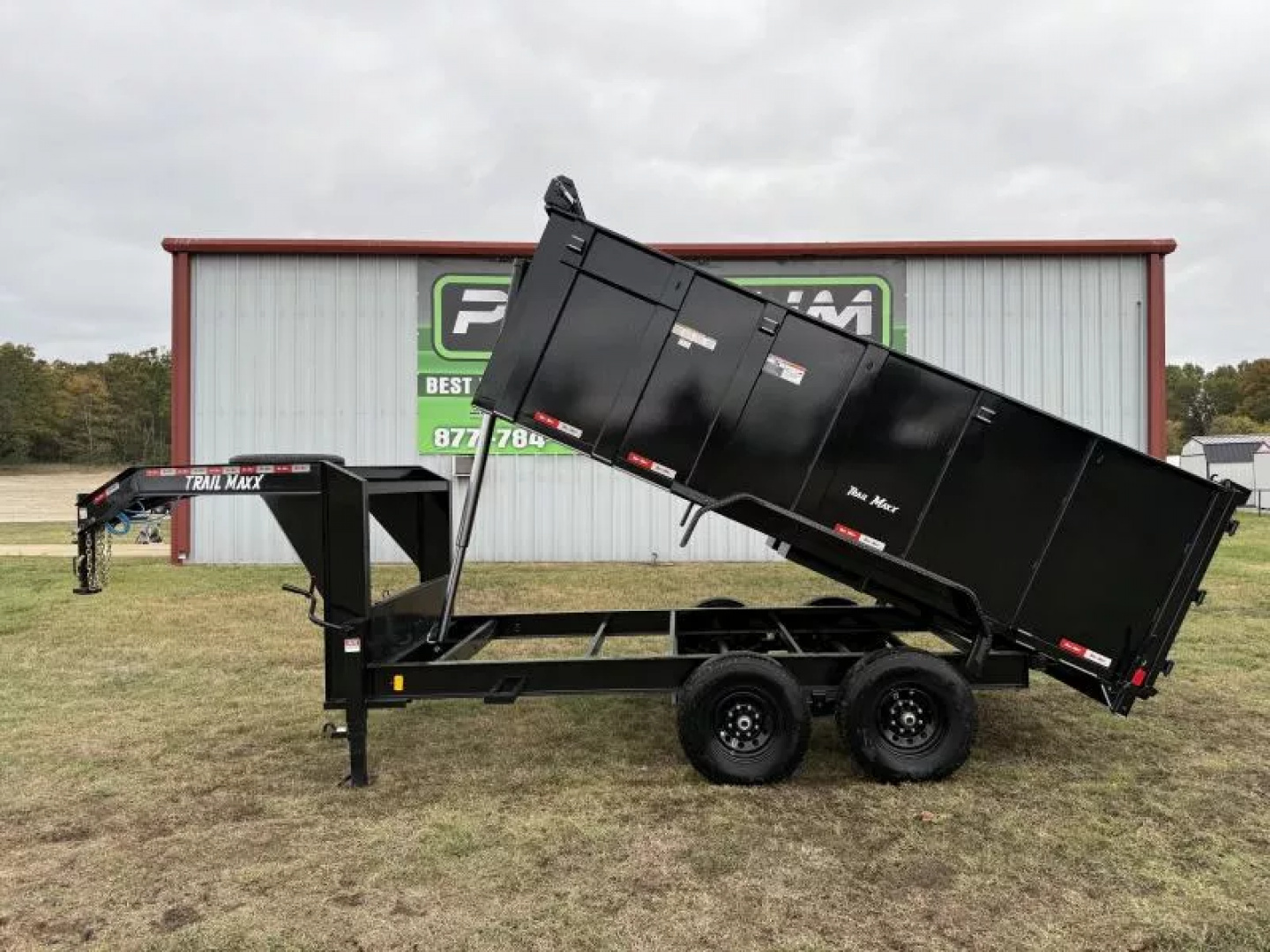 New 2025 TrailMaxx Trailers 83X14 HIGH SIDE Telescopic 14K GVWR GOOSENECK Dump Trailer