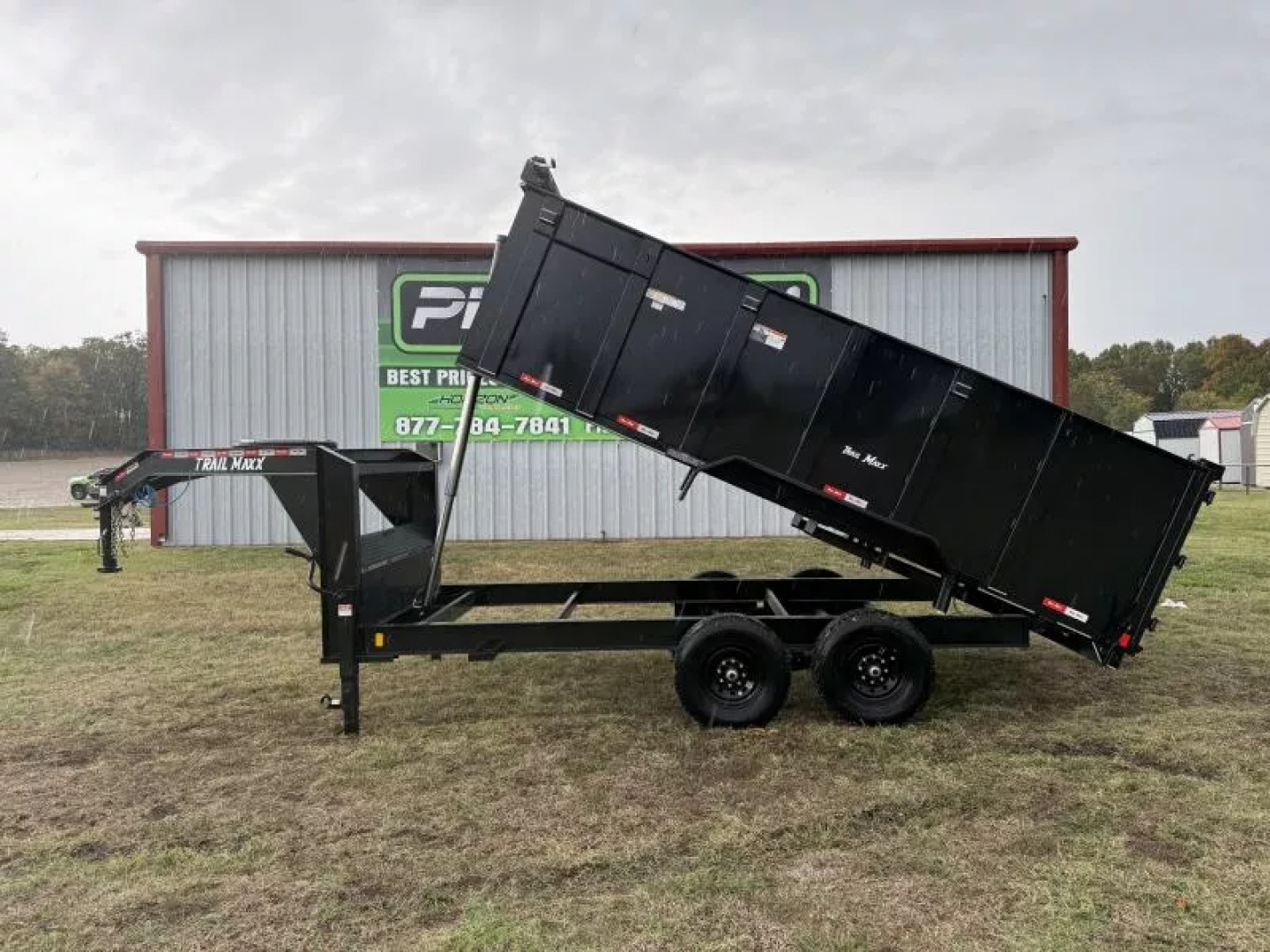 New 2025 TrailMaxx Trailers 83X16 HIGH SIDE Telescopic 14K GVWR GOOSENECK Dump Trailer