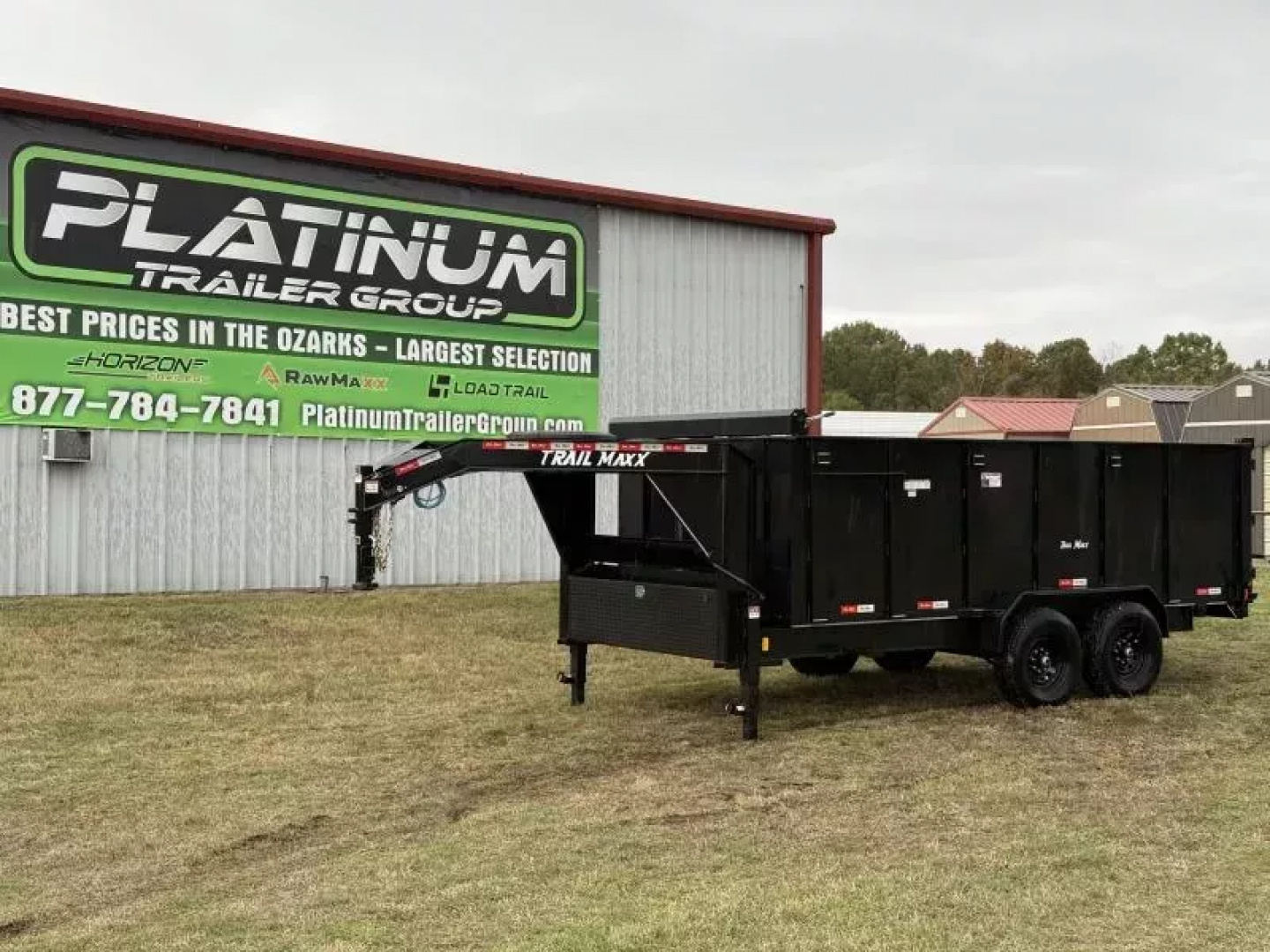 New 2025 TrailMaxx Trailers 83X16 HIGH SIDE Telescopic 14K GVWR GOOSENECK Dump Trailer
