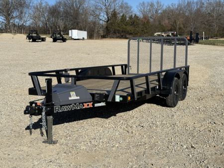 New 2026 RawMaxx UTX 77X16 W/TOOLBOX AND 4' FOLDING GATE 7K GVWR Utility Trailer