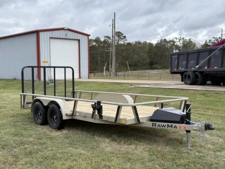 New 2026 RawMaxx UTX 77X16 W/TOOLBOX AND 4' FOLDING GATE 7K GVWR Utility Trailer