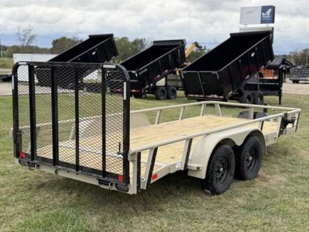 New 2026 RawMaxx UTX 77X16 W/TOOLBOX AND 4' FOLDING GATE 7K GVWR Utility Trailer