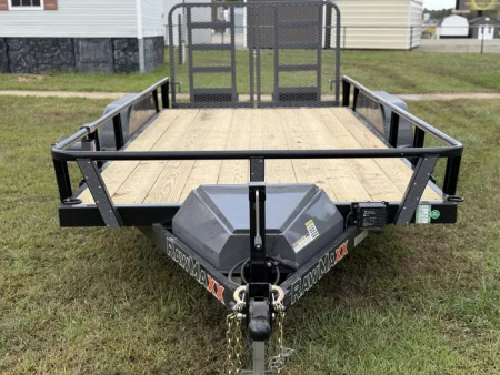 New 2026 RawMaxx UTX 83X16 W/TOOLBOX AND 4' HD FOLDING SPLIT GATE 10K GVWR Utility Trailer