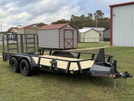 New 2026 RawMaxx UTX 83X16 W/TOOLBOX AND 4' HD FOLDING SPLIT GATE 10K GVWR Utility Trailer