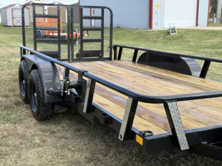 New 2026 RawMaxx UTX 83X16 W/TOOLBOX AND 4' HD FOLDING SPLIT GATE 10K GVWR Utility Trailer
