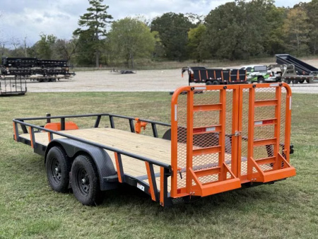 New 2026 RawMaxx UTX 83X16 W/TOOLBOX AND 4' HD FOLDING SPLIT GATE 10K GVWR Utility Trailer