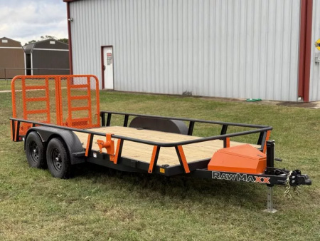 New 2026 RawMaxx UTX 83X16 W/TOOLBOX AND 4' HD FOLDING SPLIT GATE 10K GVWR Utility Trailer