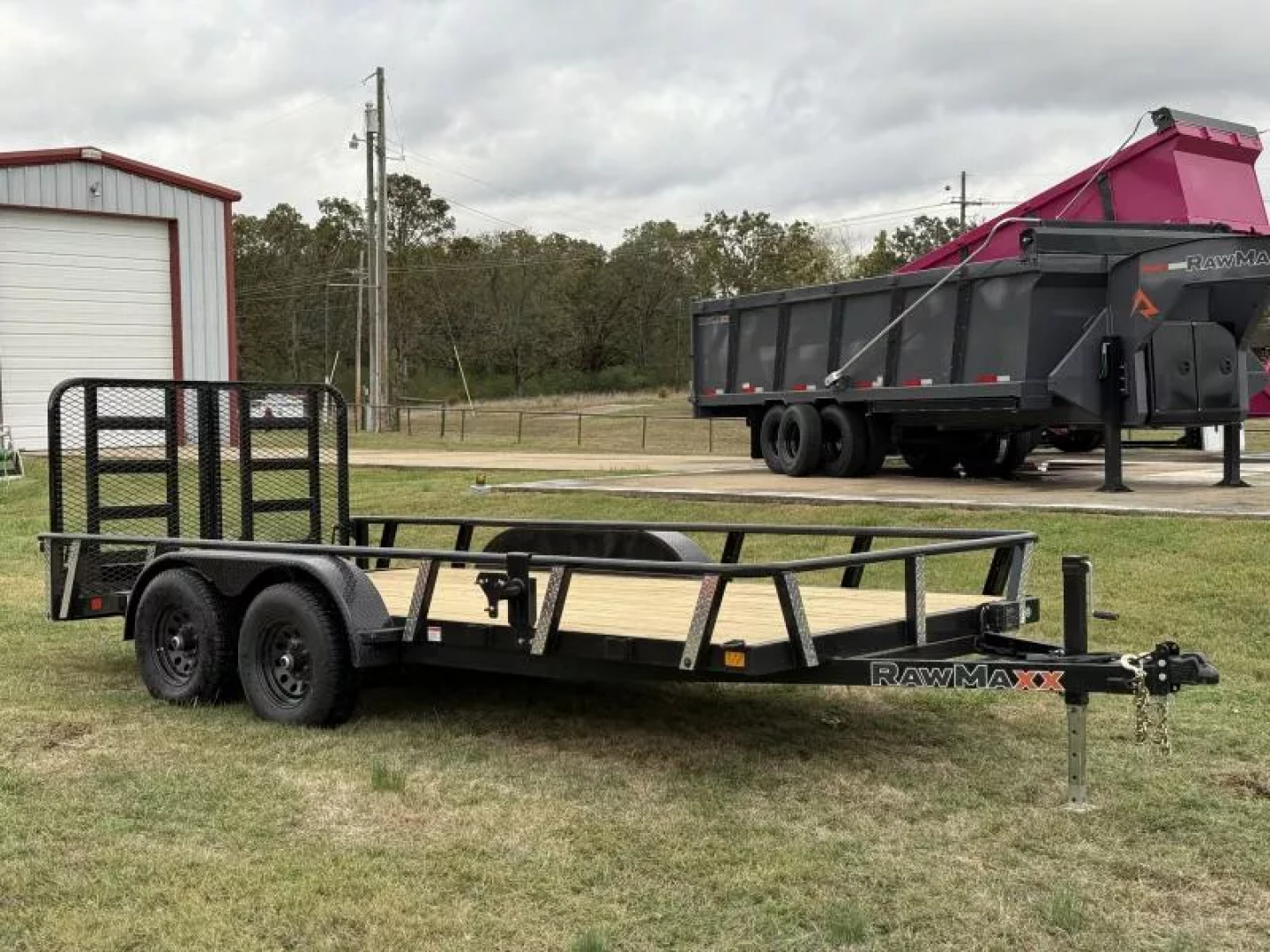 New 2026 RawMaxx UTX 83X16 W/4' HD FOLDING SPLIT GATE 10K GVWR Utility Trailer