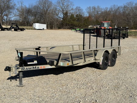 New 2026 RawMaxx UTX 83X16 W/TOOLBOX AND 4' FOLDING GATE 7K GVWR Utility Trailer