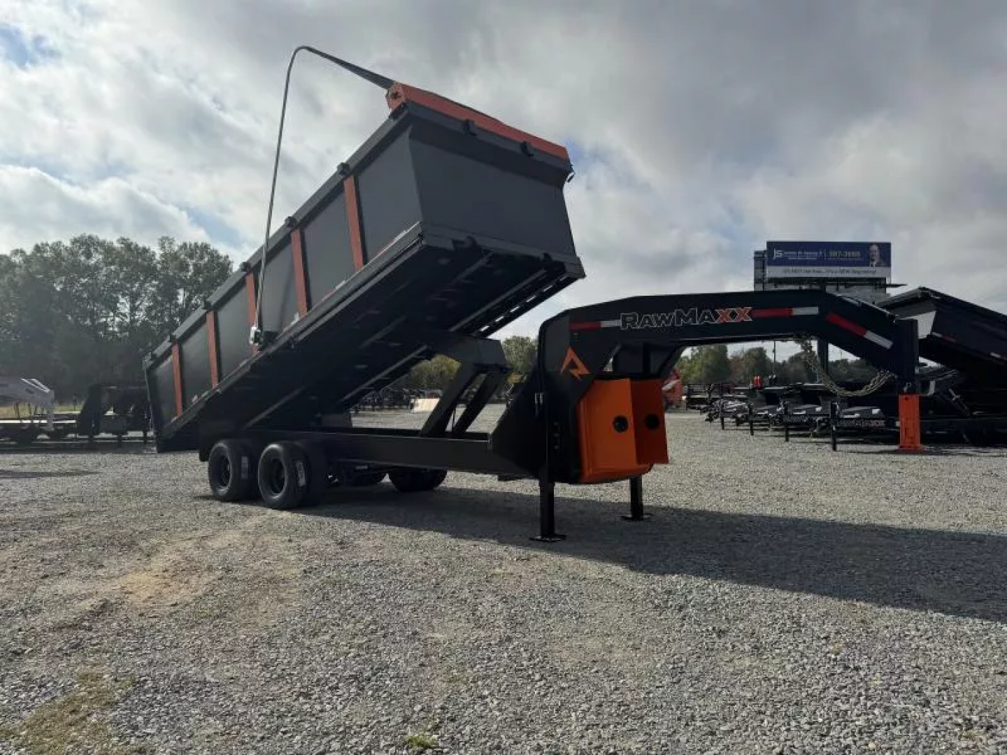 New 2026 RawMaxx HDX 102X20 GOOSENECK HIGH SIDE W/14 PLYS, HYDRAULIC JACKS, AND FLIP OVER TARP 25900K GVWR Dump Trailer