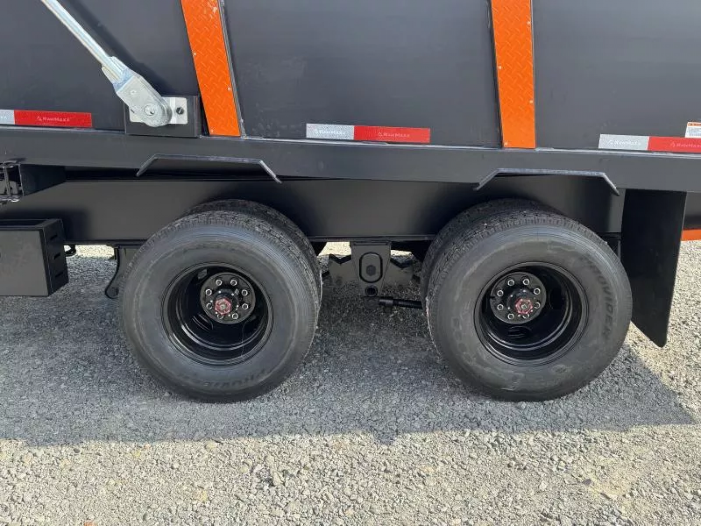 New 2026 RawMaxx HDX 102X20 GOOSENECK HIGH SIDE W/14 PLYS, HYDRAULIC JACKS, AND FLIP OVER TARP 25900K GVWR Dump Trailer