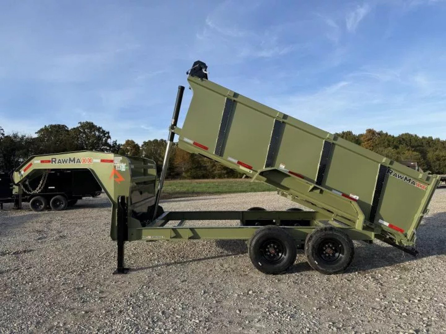 New 2026 RawMaxx LPX TELESCOPIC 83X14 HIGH SIDE W/HYDRAULIC JACKS 16K GVWR GOOSENECK Dump Trailer Dump Trailer