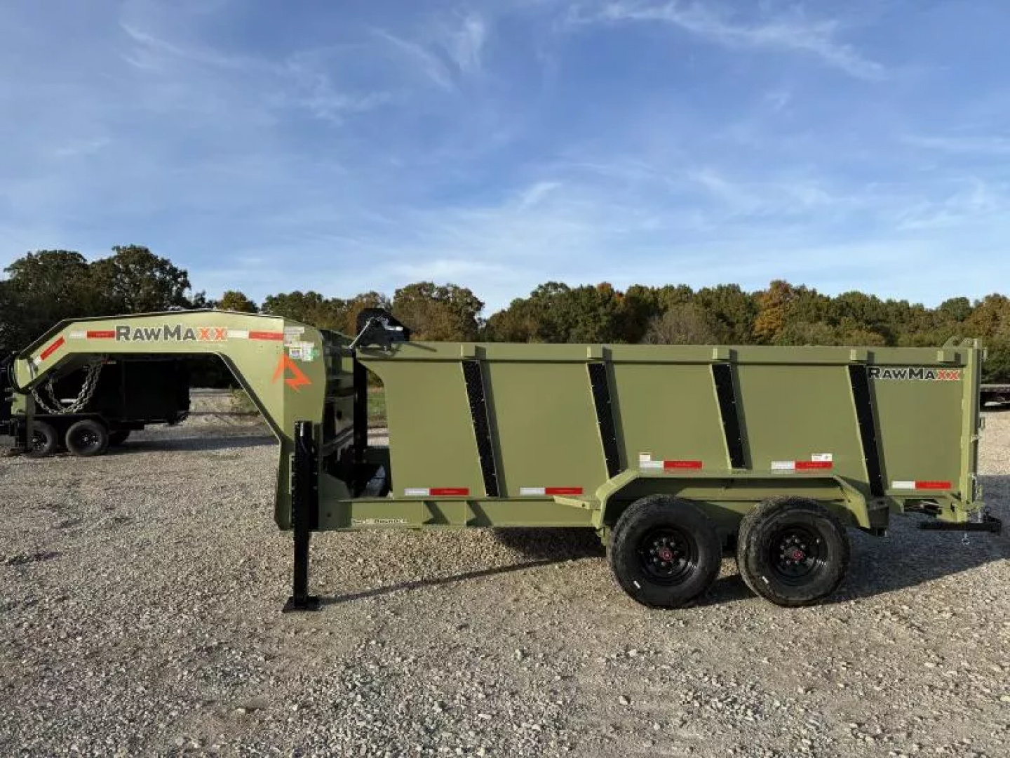 New 2026 RawMaxx LPX TELESCOPIC 83X14 HIGH SIDE W/HYDRAULIC JACKS 16K GVWR GOOSENECK Dump Trailer Dump Trailer