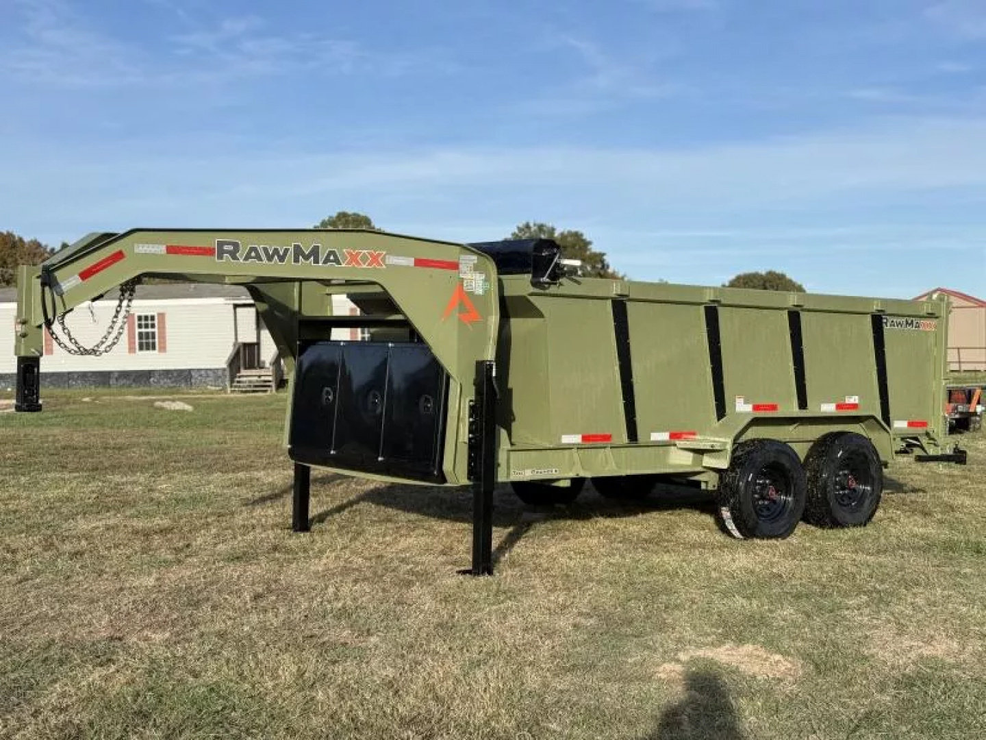 New 2026 RawMaxx LPX TELESCOPIC 83X14 HIGH SIDE W/HYDRAULIC JACKS 16K GVWR GOOSENECK Dump Trailer Dump Trailer