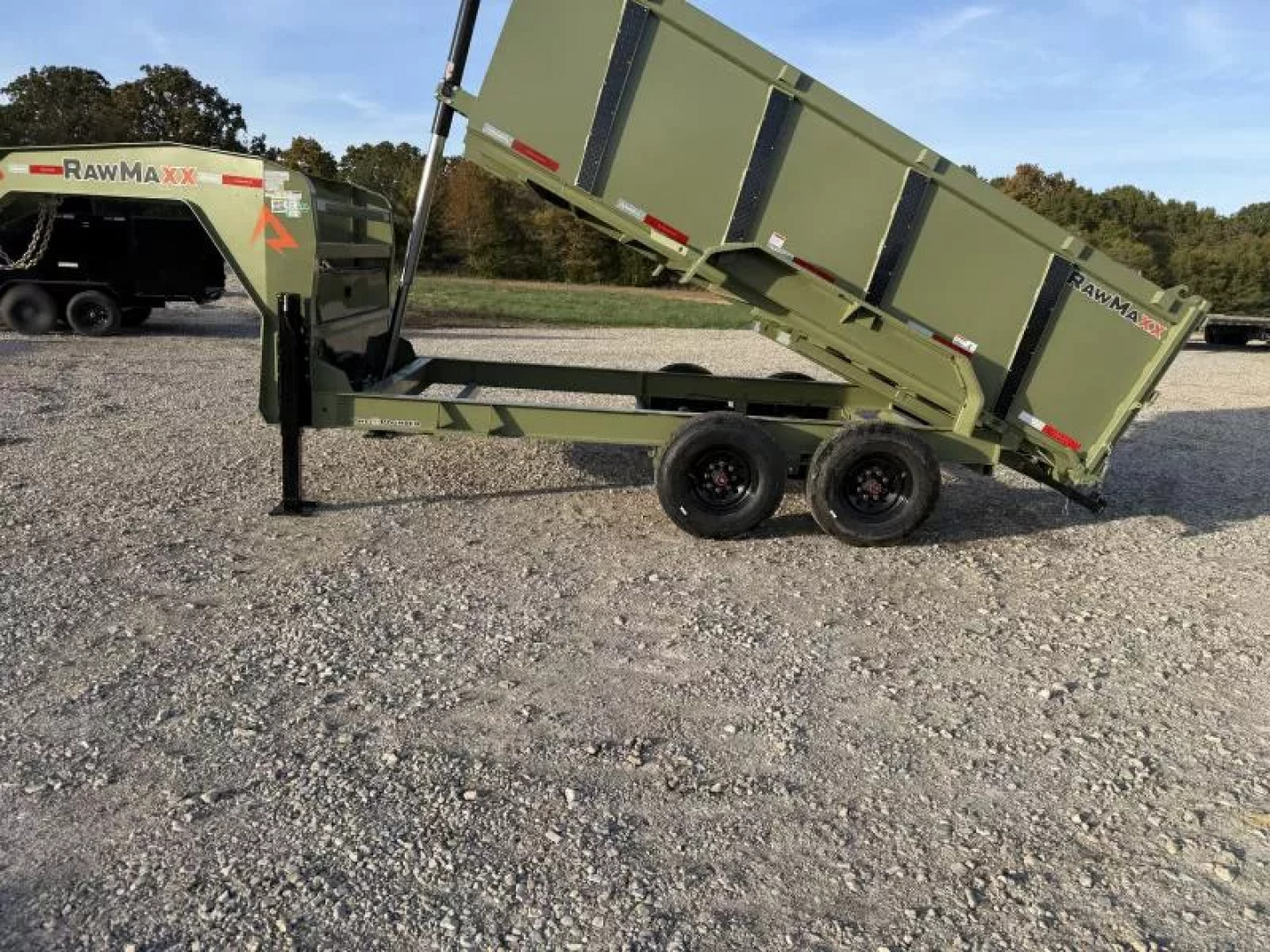 New 2026 RawMaxx LPX TELESCOPIC 83X14 HIGH SIDE W/HYDRAULIC JACKS 16K GVWR GOOSENECK Dump Trailer Dump Trailer