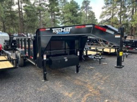 New 2025 Top Hat Trailers 7'X16' Gooseneck Dump Trailer 14000 lb G.V.W. 3' Sides