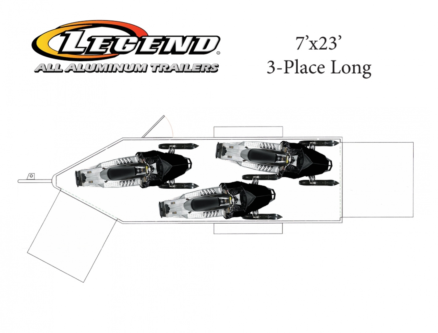 New 2026 Legend Trailers 7X23TSTA35 Snowmobile Trailer