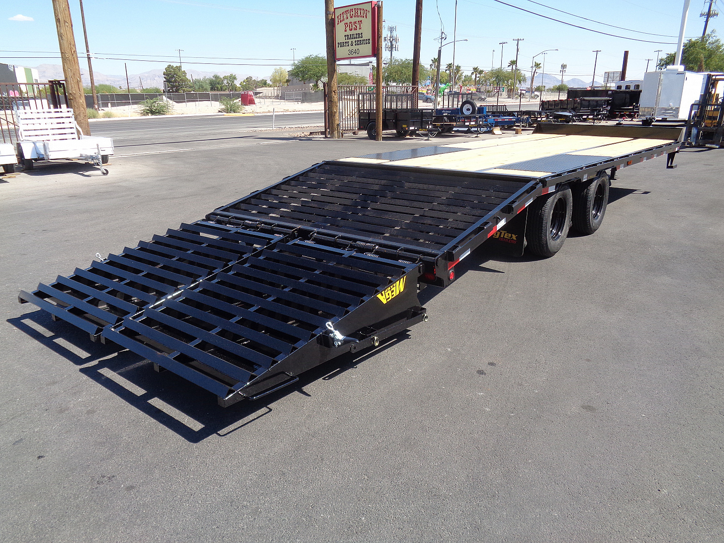 New 2026 Big Tex Trailers * 25PH-20+5MR * 25ft Heavy Duty Tandem Dual Wheel Pintle Flatbed Trailer w/ Mega Ramps