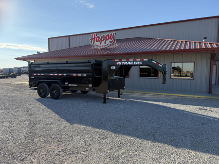 New 2026 PJ 83"x14' GN Tandem Axle Low Pro Telescopic Dump w/ 48" Sides – DT