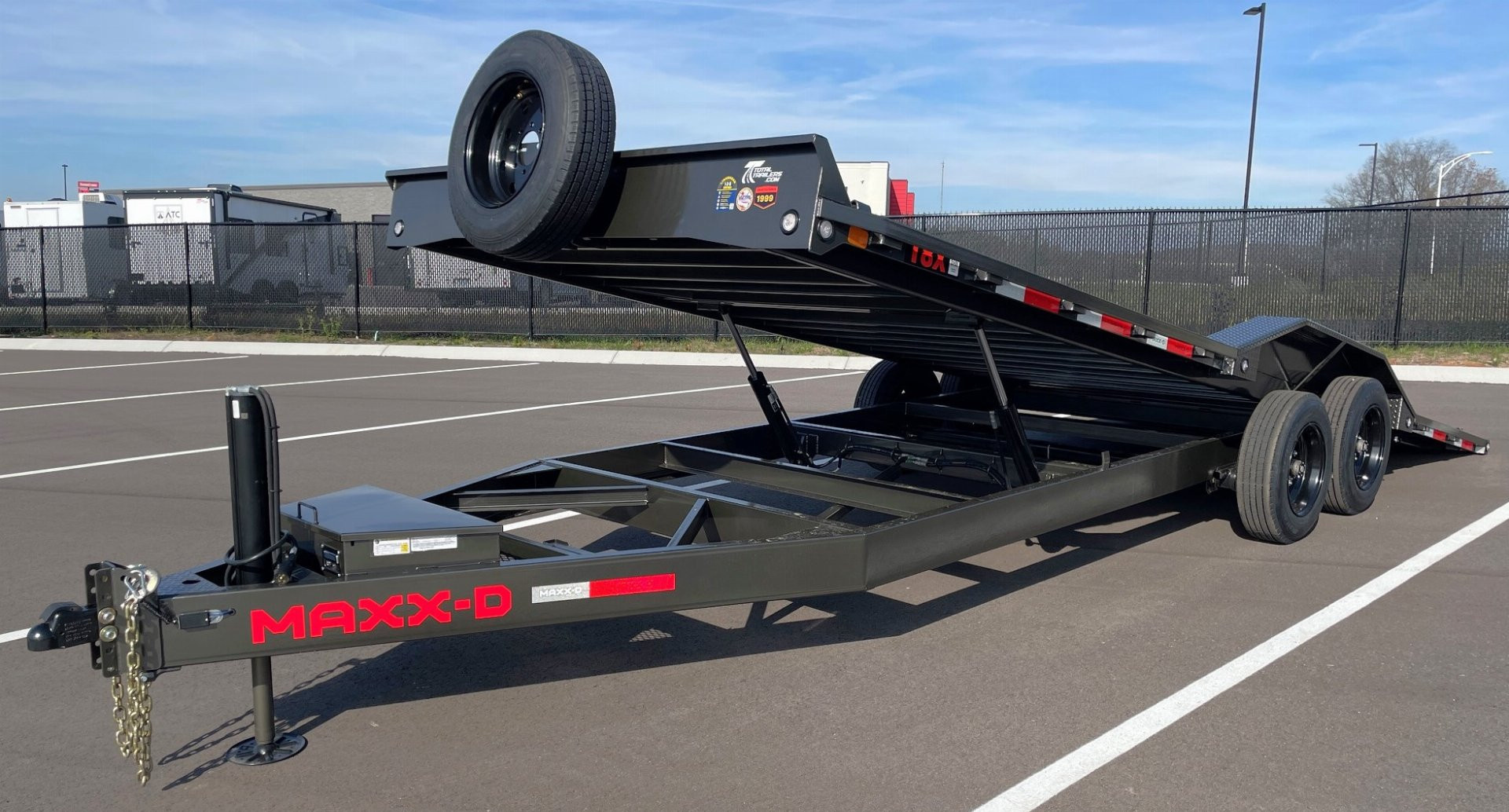 New MAXX-D T8X 102"x 24' Power Tilt Equipment Trailer w/ Hydraulic Jack, 17,500 (GVWR), Spare