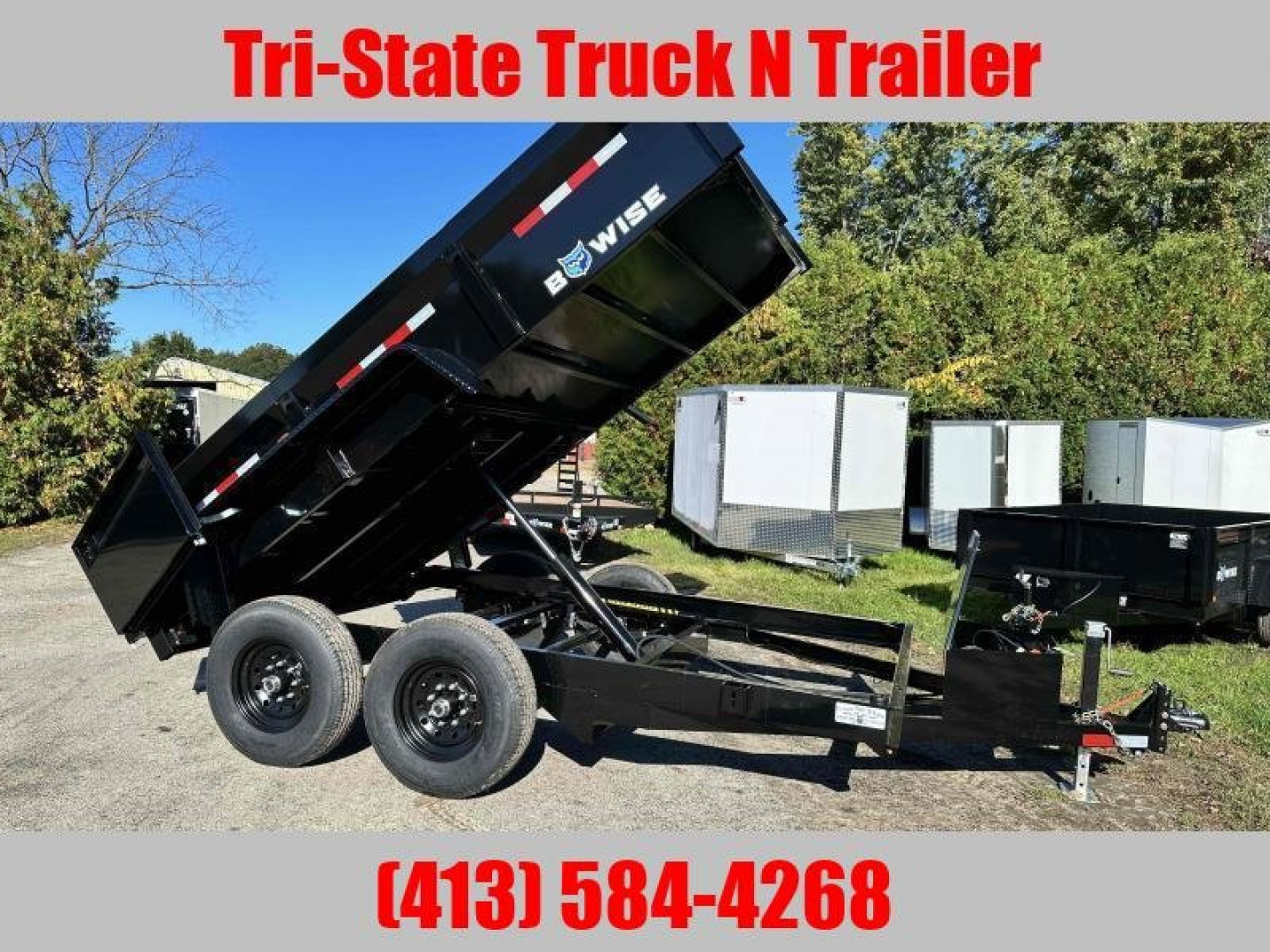 New 2026 BWISE7x12 Dump trailer Ramps barn doors Dump Trailer