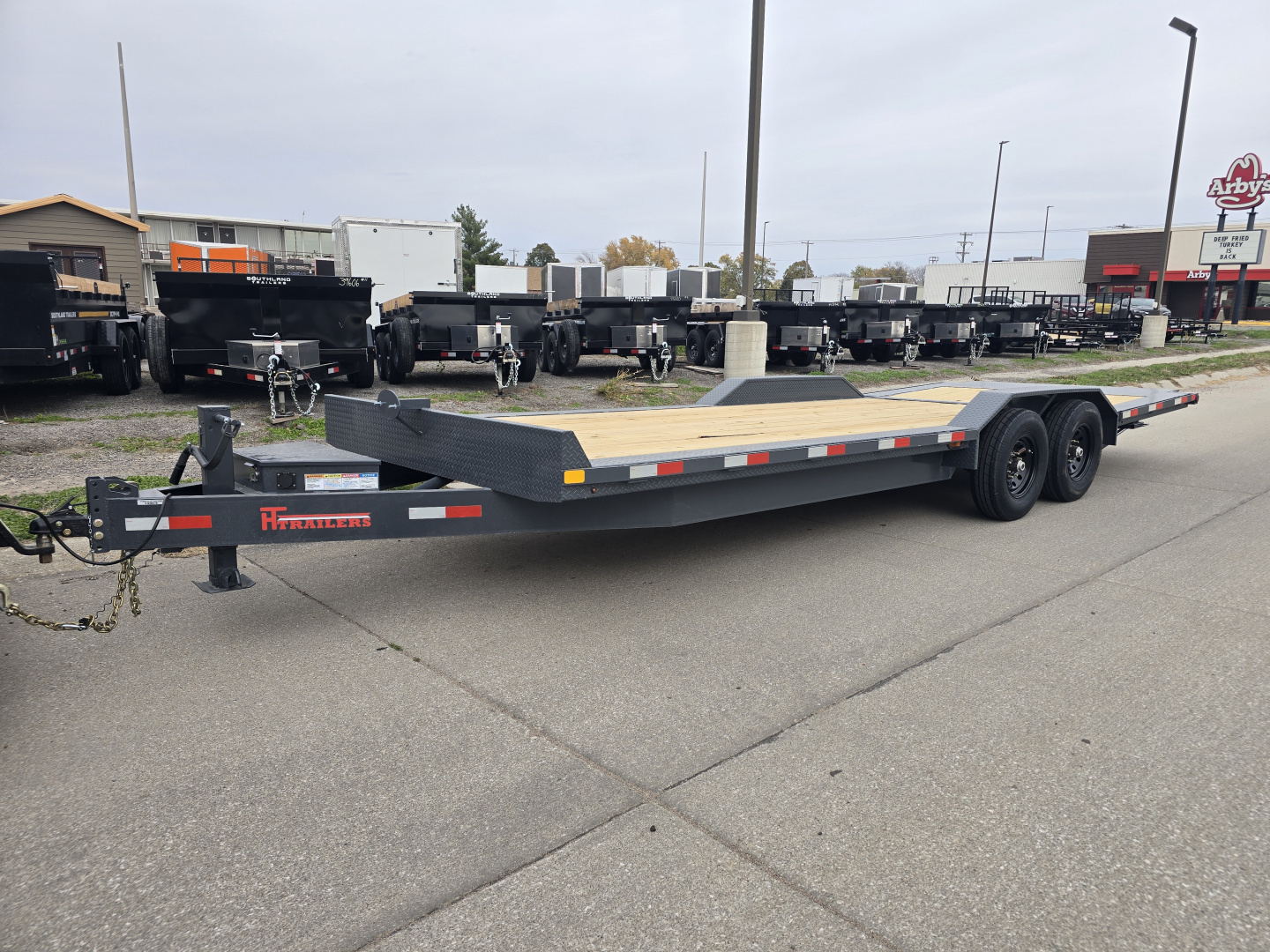 New 2026 HT Trailers 102"x24' Hydraulic Dove 14k GVWR Flatbed Trailer