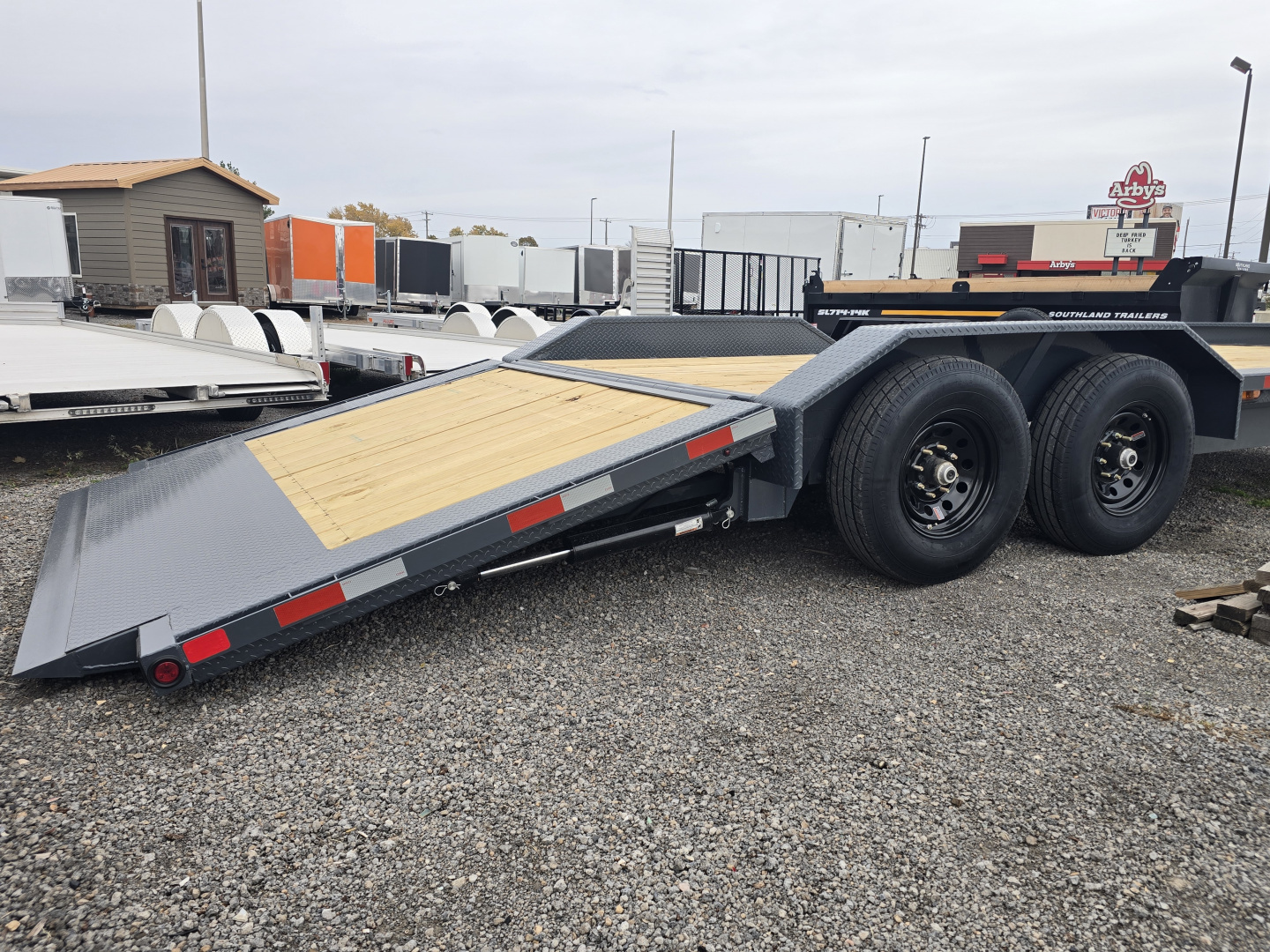New 2026 HT Trailers 102"x24' Hydraulic Dove 14k GVWR Flatbed Trailer