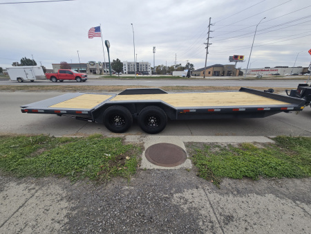 New 2026 HT Trailers 102"x24' Hydraulic Dove 14k GVWR Flatbed Trailer