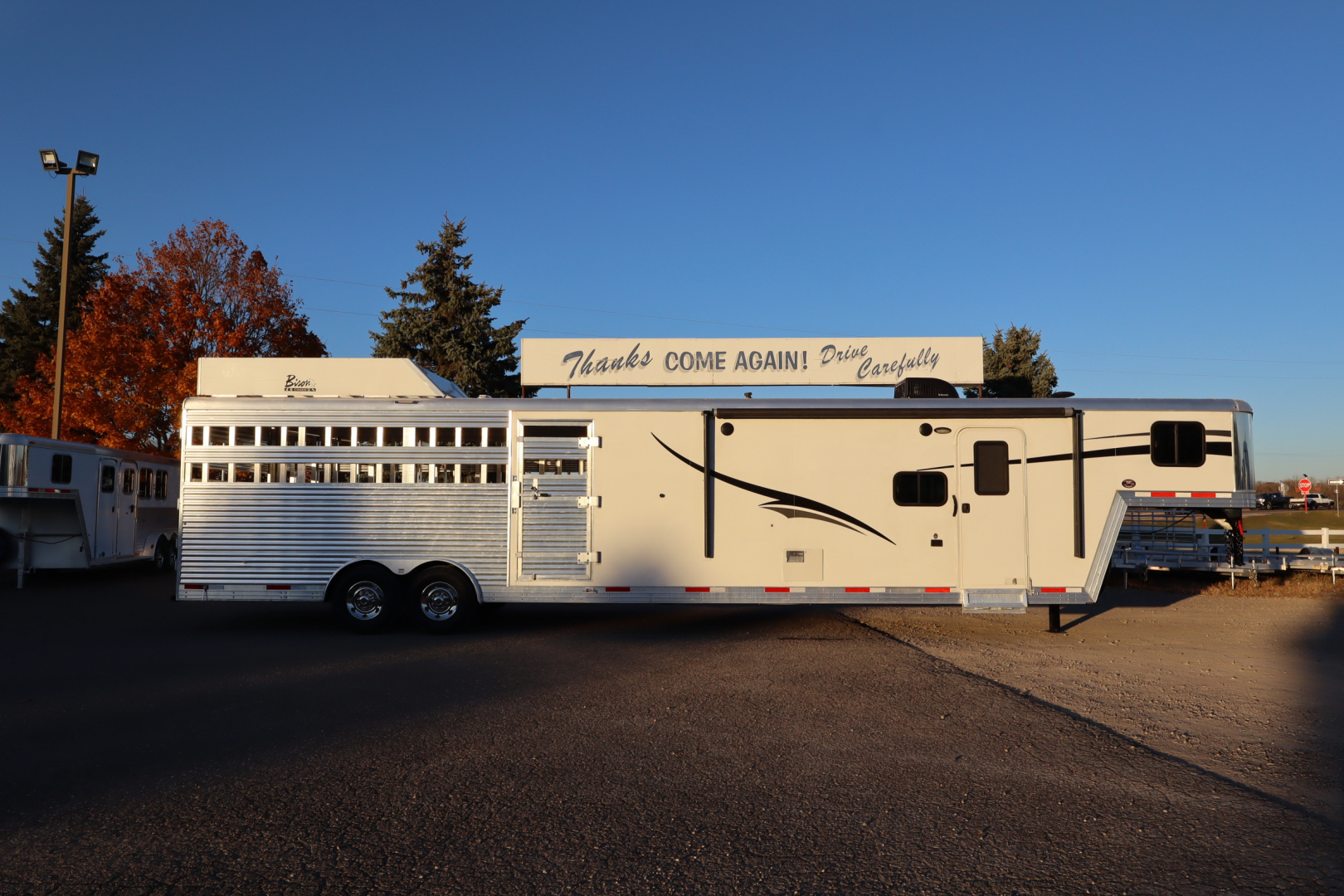 Used 2015 Bison Trailers Stock/Combo LQ Slide-out Horse Trailer