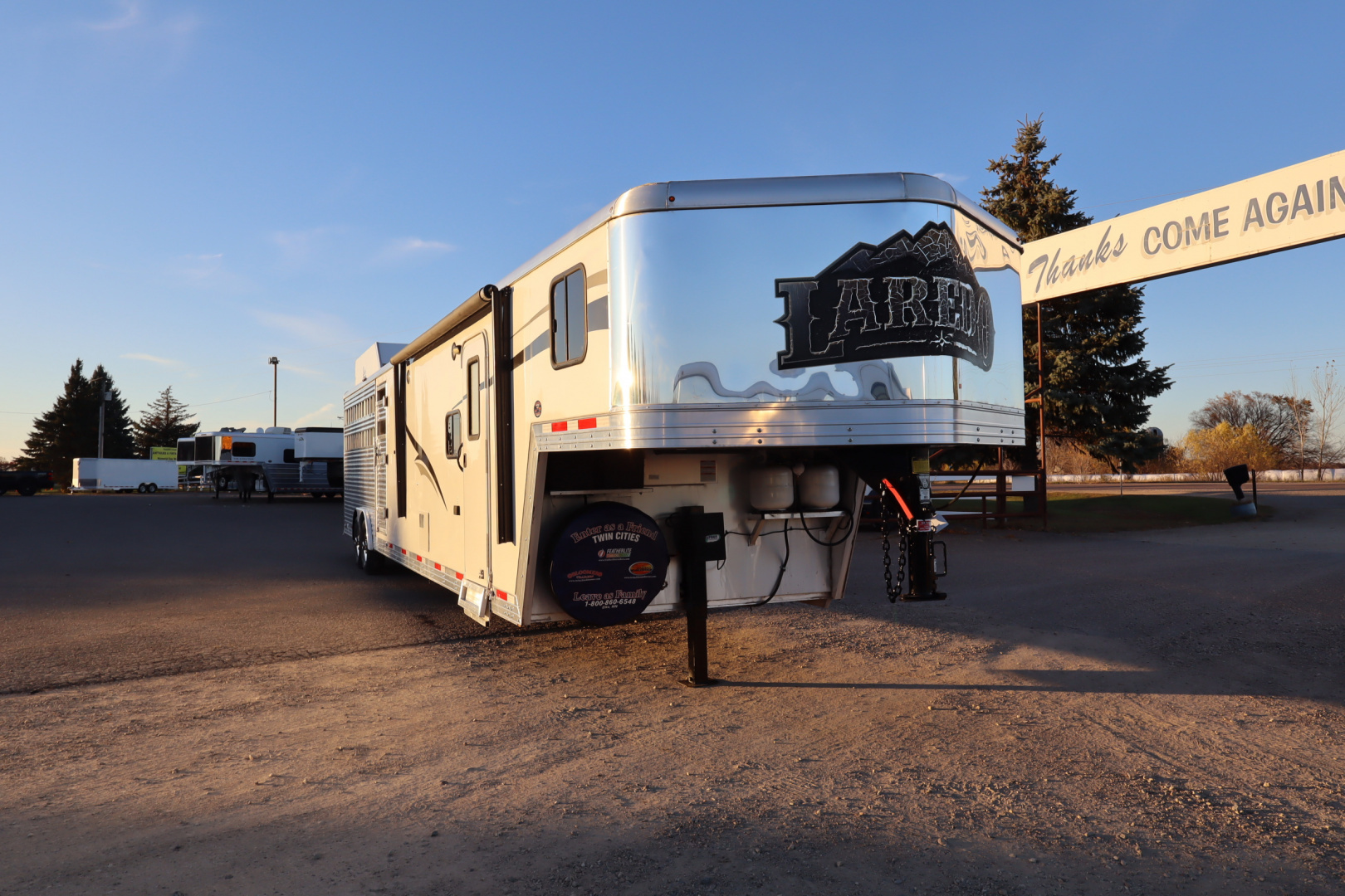 Used 2015 Bison Trailers Stock/Combo LQ Slide-out Horse Trailer