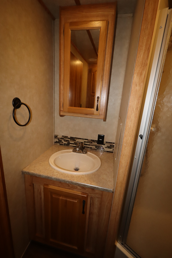 Used 2015 Bison Trailers Stock/Combo LQ Slide-out Horse Trailer