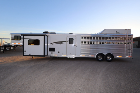 Used 2015 Bison Trailers Stock/Combo LQ Slide-out Horse Trailer