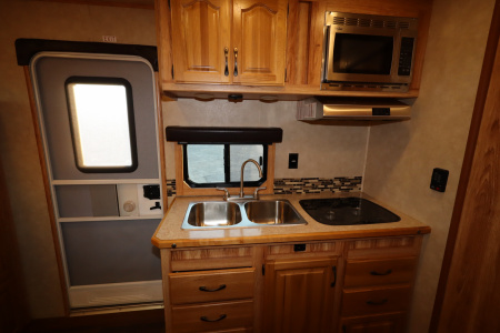 Used 2015 Bison Trailers Stock/Combo LQ Slide-out Horse Trailer