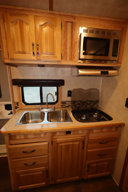 Used 2015 Bison Trailers Stock/Combo LQ Slide-out Horse Trailer