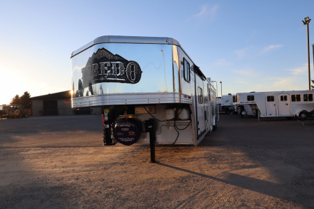 Used 2015 Bison Trailers Stock/Combo LQ Slide-out Horse Trailer